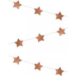 PartyDeco Ruusukulta Viirinauha Tähdillä