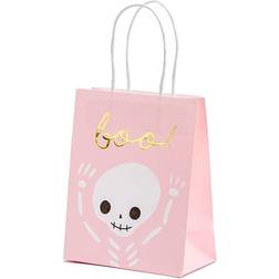 PartyDeco 6 Sac Cadeaux Halloween Boo Rose