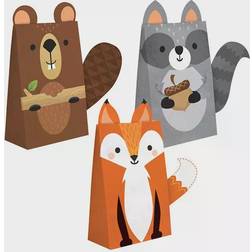 Creative Converting Creative Converting PC344417 Wild One Woodland Animals Shaped Paper Treats Bags-8 Pcs, Multicolor