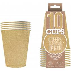 Original Cup 10 -pakning Papirkrus Glitter Guld Gold