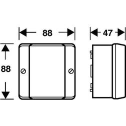 MEMBRANDÅSE 88X88MM 2,5MM² GRÅ U/KL