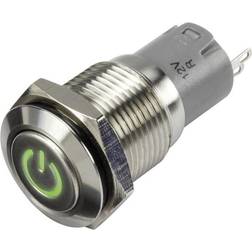 TRU Components LAS2GQF-11DT/G/12V/S/P Trykknap 48 V/DC 2 A 1 x Off/(On) IP65 Tastende 1 stk