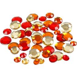 Creativ Company Rhinestones, round, size 6 9 12 mm, red harmony, 360 pc/ 1 pack