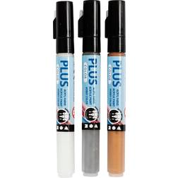 Creativ Company Plus Color tusch sølv guld råhvid streg 1-2 mm