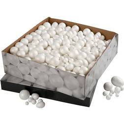 Creativ Company Polystyrene Balls & Eggs, size 1,5-6,1 cm, white, 550 pc/ 1 pack