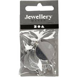 Creativ Company Brooch Backs, D: 20 mm, silver-plated, 5 pc/ 1 pack