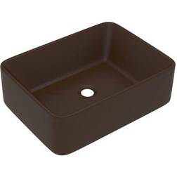 vidaXL Lavabo De Luxe Marron Foncé Mat 41x30x12 cm Céramique