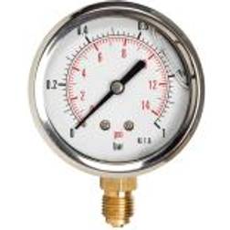 Manometer 1/4XØ63 0-2,5 bar, nedadrettet studs med glycerin