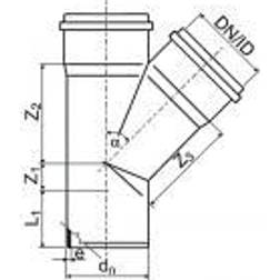 Nicoll Ht-Pp (Amax Pro) Ø110 mm X 110 X 67,5° Grå Gren