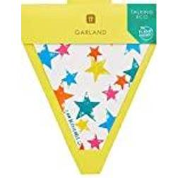 Talking Tables Colourful Paper Star Bunting Garland with Triangle Flags 4m Home Recyclable, Unisex Decorations for Kids Birthday, Rainbow Party Supplies, Bedroom Décor, Festival Flags, Garden Picnic, BBQ