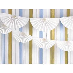 PartyDeco Rosette Guirlande, Hvid