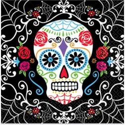 Amscan 20 papirservietter 33 x 33 cm Dia de los Muertos