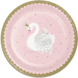 Creative Converting Creative Party PC343834 Swan Princess Pink and Gold Paper Dinner Plates-8 Pcs