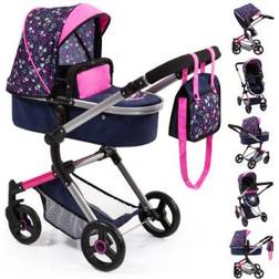 Bayer Poussette pour poupée convertible et pliable Design Landau Neo Vario Moderne et réglable Violet