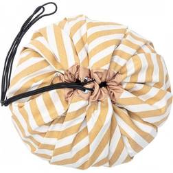 Play&Go 2-i-1 opbevaringstæppe Stripes Mustard