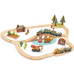 Tender Leaf Circuit train en bois pins sauvages (30 pièces) Taille Unique Beige