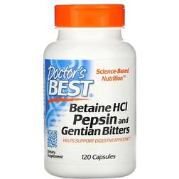 Doctor's Best Betaine HCl Pepsin and Gentian Bitters 120 Capsules