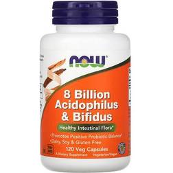 NOW Foods 8 Billion Acidophilus & Bifidus 120 vcaps 120 stk