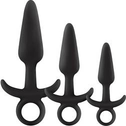 NS Novelties Renegade Men Tool Kit Black Butt Plugs With Ring Pulls Set Of 3 Sizes