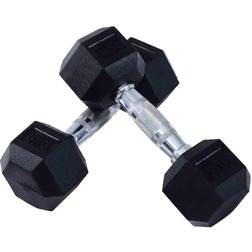 Homcom Hexagonal Rubber Dumbbell Set 2x6kg