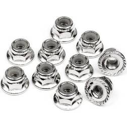 Wittmax HPI 103729 Serrated Flange Lock Nut M4 (Silver/10Pcs)