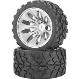 Wittmax Kompletta hjul 1:10 Carson Modellsport Truggy Dirty 8 ekrar Krom 2 st