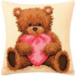 Vervaco Vervaco Popcorn with Heart Cross Stitch Cushion, Multi-Colour