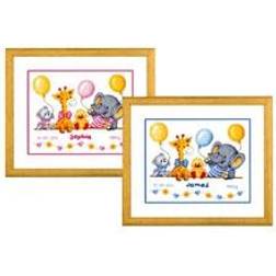 Vervaco Vervaco Birth Record Animal Cheer Counted X Stitch Kit, Multi-Colour