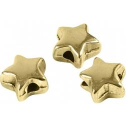 Creotime Spacer Bead, size 5,5x5,5 mm, hole size 1 mm, gold-plated, 3 pc/ 1 pack