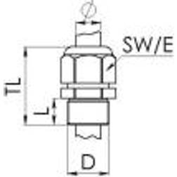 Wiska Forskruning M32 Messing, EMC, IP68, Ø13-21mm, gevind:8mm