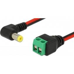 DeLock DC stik til terminal block 2-pin 5.5 x 2.1 Vinklet 15 cm