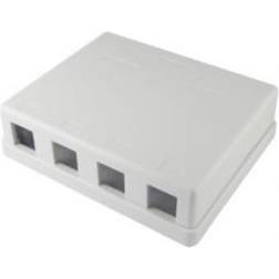 Montageboks til 4xKeystone konnektor RJ45 jack, hvid