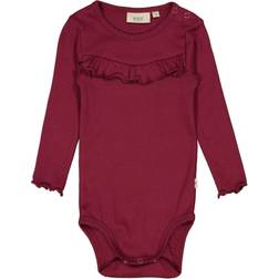 Wheat Rib Ruffle LS Body - Red Plum (9108e-007-2390)