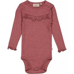 Wheat Rib Ruffle LS Body - Dark Rouge Melange (9108e-007-2614)