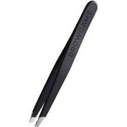 Browgame Cosmetics Signature Tweezer Slanted Soft Touch, Blackout