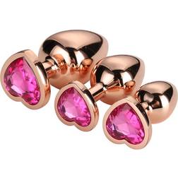 Dream Toys Gleaming Love Set Di Anal Plug Con Cuore Rosegold 3 Pz