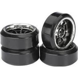 Absima 1:10 Road version Complete wheels Drifter C 9-spoke Black-chrome 4 pc(s)