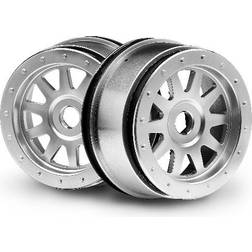 HPI Racing HPI 108321 Tr-10 Glue-Lock Wheel Matte Chrome (120X60Mm/2Pcs)