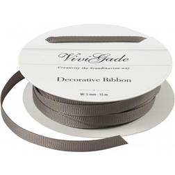 Decoration Ribbon, W: 6 mm, grey, 15 m/ 1 roll