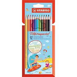 Stabilo 6 x Aquarell-Buntstift aquacolor Kartonetui VE=12 Stück