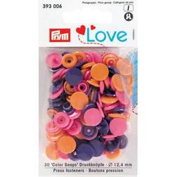 Prym Color Snaps Tryckknappar Plast Rund 12,4mm Ass. Orange/Cerise/Lil