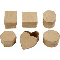 Creativ Company Mini Boxes, H: 3 cm, D: 4-6 cm, 6 pc/ 1 pack