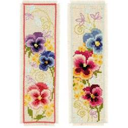 Vervaco Counted Cross Stitch Bookmark Kit: Violets Set of 2, NA, 6 x 20cm