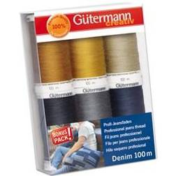 Gutermann Gütermann creativ Denim Sewing Thread Set, Pack of 6, 100m, Multi