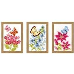 Broderikit Tavlor Sommarblommor 3-pack