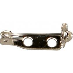 Creativ Company Brooch Backs, L: 15 mm, silver-plated, 100 pc/ 1 pack