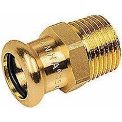 Sanha kobber Cu press overgang 1'' x 22 mm med udvendigt gevind og muffe