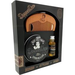 Dapper Dan Hairy Man Combo Gavesæt Heavy Hold Pomade Transparent