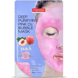 Purederm Deep Purifying Black O2 Bubble Mask "PEACH" Maschere in Tessuto 20 g Unisex