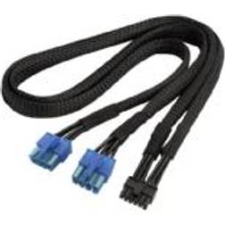 Silverstone Technology SilverStone PP12-PCIE Strömkabel 8-stifts EPS12V (4 4) (hane) till 12 pin PCIe power (hane) 55 cm svart
